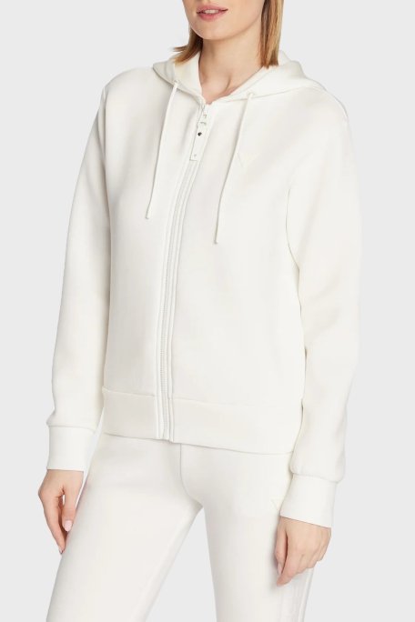 Guess Allie Regular Fit Kapüşonlu Arkası Üçgen Logolu V3RQ11K7UW2 Bayan Sweat V3RQ11 K7UW2 G6K5 EKRU - Guess