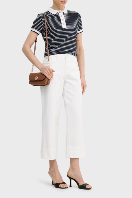 Guess Alphonsin Slim Fit Çizgili Düğmeli W6GP17K2946 Bayan Polo W6GP17 K2946 SB09 LACİVERT - Guess (1)