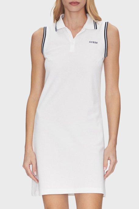 Guess Amaryllis Pamuklu Regular Fit Polo Yaka Mini V5GK04KCOK1 Bayan Elbise V5GK04 KCOK1 G011 BEYAZ - Guess