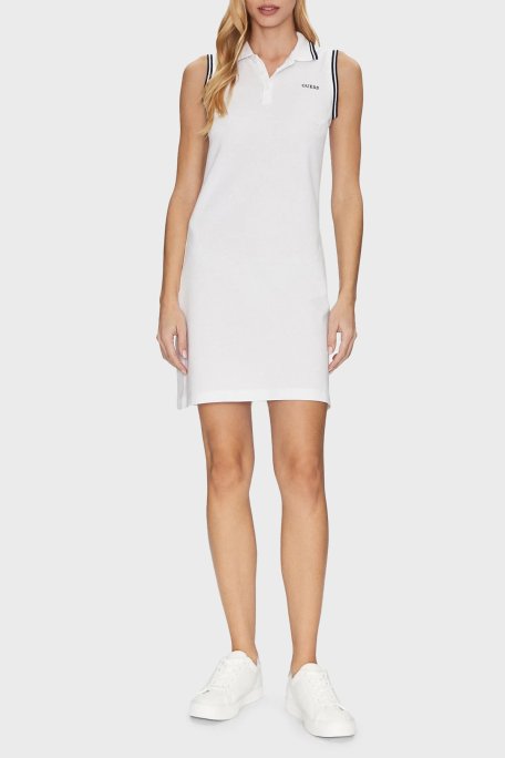 Guess Amaryllis Pamuklu Regular Fit Polo Yaka Mini V5GK04KCOK1 Bayan Elbise V5GK04 KCOK1 G011 BEYAZ - Guess (1)