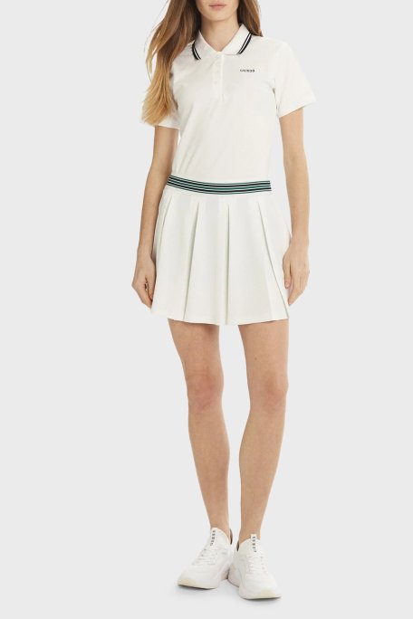 Guess Amaryllis Pamuklu Slim Fit V5GP06KCOK1 Bayan Polo Yaka T Shirt V5GP06 KCOK1 G011 BEYAZ - Guess (1)