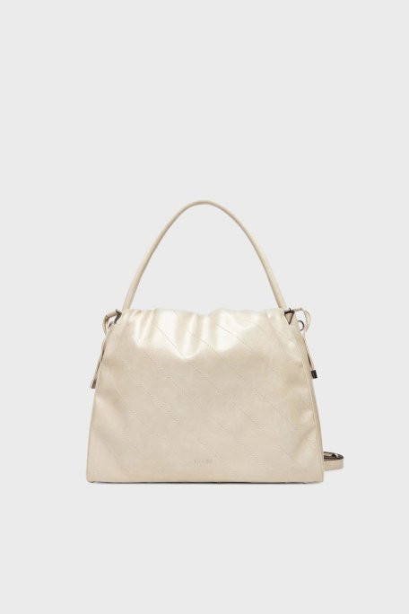 Guess Amys Jakarlı Çıkarılabilir Askılı Büzgülü Mini HWMY9659160 Bayan Çanta HWMY96 59160 SIT KREM - Guess