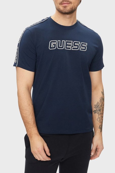 Guess Arlo Pamuklu Regular Fit Logolu Bisiklet Yaka Z4GI18J1314 Erkek T Shirt Z4GI18 J1314 G7R1 MAVİ - Guess