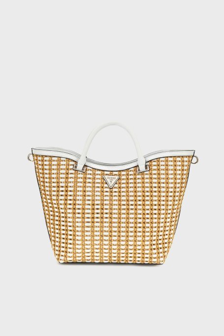 Guess Atalia Logolu Çıkarılabilir Askılı HWWG9647220 Bayan Çanta HWWG96 47220 NTW BEYAZ-BEJ - Guess