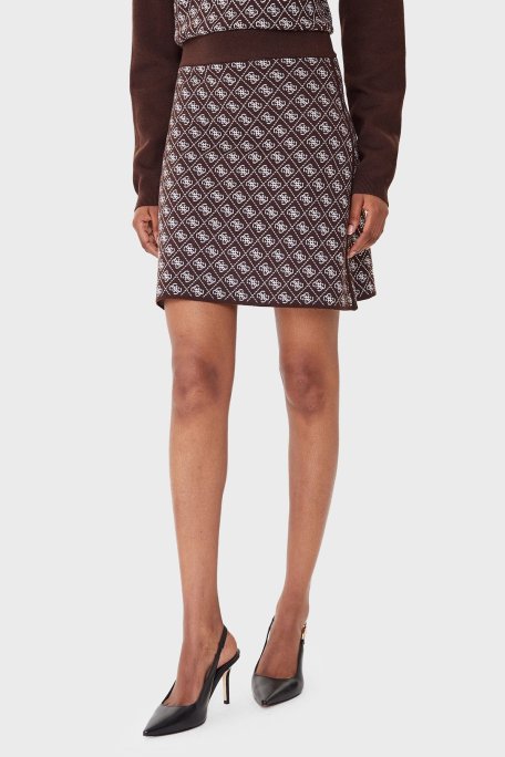 Guess Aubrey 4G Logolu Slim Fit Lastikli Bel Mini W5BD81Z3JD2 Bayan Etek W5BD81 Z3JD2 FNHT KAHVE - Guess