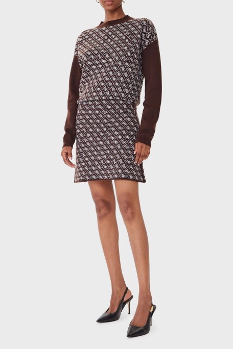 Guess Aubrey 4G Logolu Slim Fit Lastikli Bel Mini W5BD81Z3JD2 Bayan Etek W5BD81 Z3JD2 FNHT KAHVE - Guess (1)