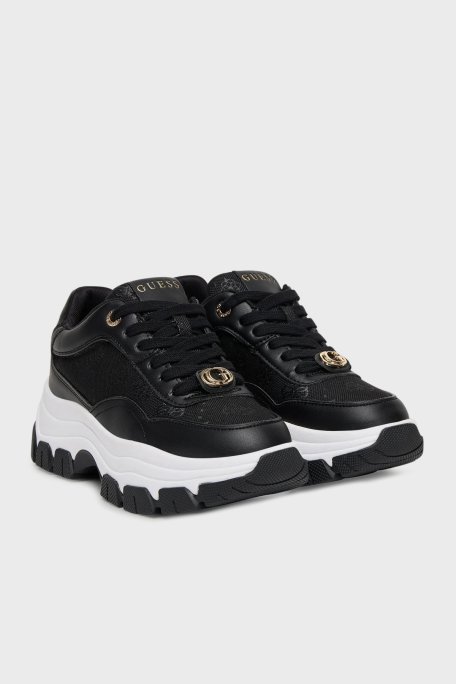 Guess Berrett2 4G Logolu Kalın Tabanlı Sneaker FLFBRTELE12 Kadın Ayakkabı FLFBRT ELE12 BLACK SİYAH - Guess (1)