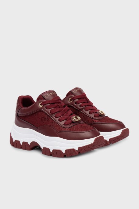 Guess Berrett2 4G Logolu Kalın Tabanlı Sneaker FLFBRTELE12 Bayan Ayakkabı FLFBRT ELE12 WINE BORDO - Guess (1)