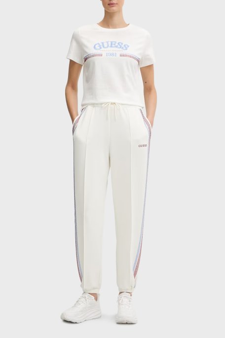 Guess Berthe Modal Karışımlı Regular Fit Lastikli Paça Jogger V6RB01KCAY2 Bayan Pantolon V6RB01 KCAY2 G018 BEYAZ - Guess (1)