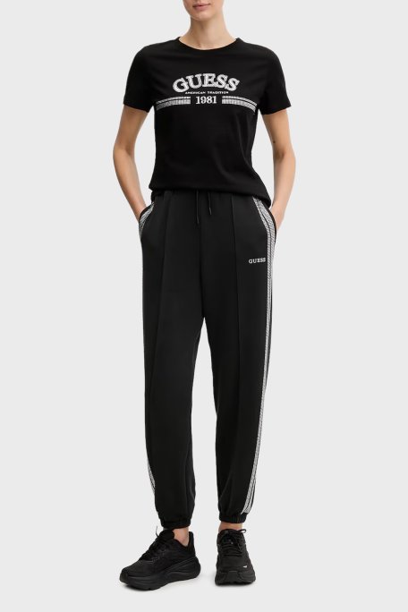 Guess Berthe Modal Karışımlı Regular Fit Lastikli Paça Jogger V6RB01KCAY2 Bayan Pantolon V6RB01 KCAY2 JBLK SİYAH - Guess (1)