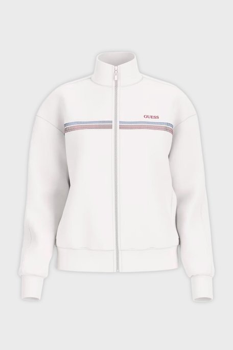 Guess Berthe Taş Detaylı Modal Karışımlı Regular Fit Fermuarlı V6RQ01KCAY2 Bayan Sweat V6RQ01 KCAY2 G018 BEYAZ - Guess