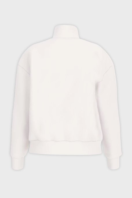 Guess Berthe Taş Detaylı Modal Karışımlı Regular Fit Fermuarlı V6RQ01KCAY2 Bayan Sweat V6RQ01 KCAY2 G018 BEYAZ - Guess (1)