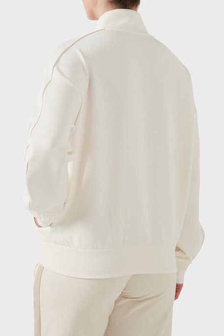 Guess Berthe Taş Detaylı Modal Karışımlı Regular Fit Fermuarlı V6RQ01KCAY2 Kadın Sweat V6RQ01 KCAY2 G018 BEYAZ - Guess (1)