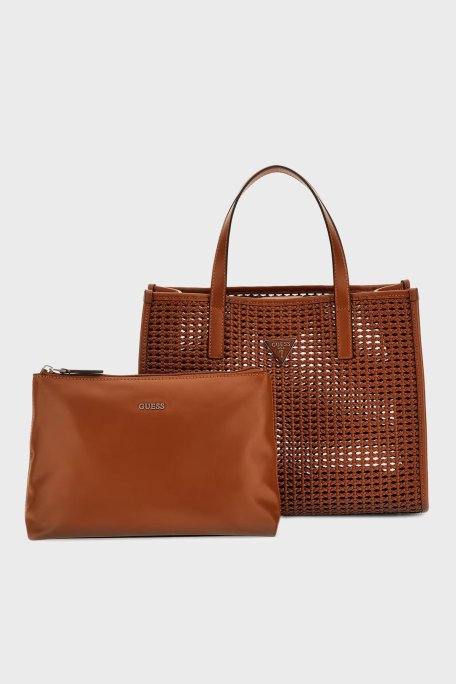 Guess Brigitta Logolu Çıkarılabilir Askılı Dokuma HWWZ7206230COG Bayan Çanta HWWZ7206230 COG TABA - Guess