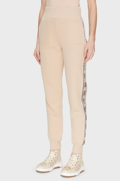 Guess Britney Logolu Pamuklu Yüksek Bel Jogger V2YB15KB3P2 Bayan Pantolon V2YB1 5KB3P2 A90F BEJ - Guess