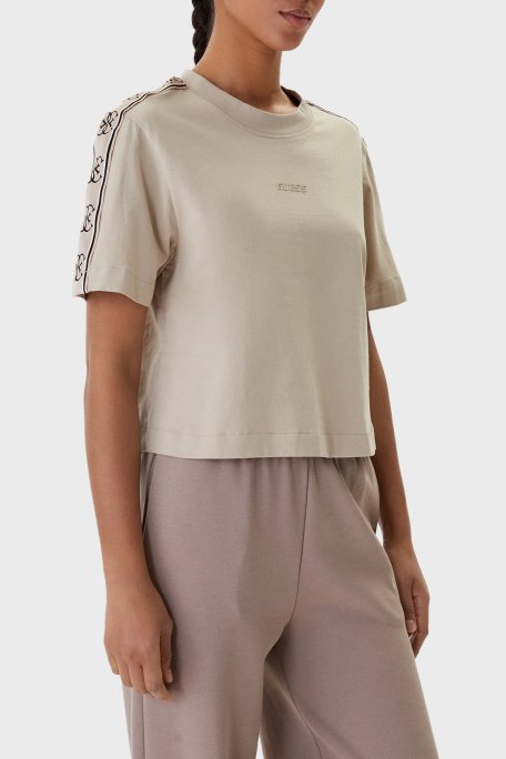 Guess Britney Pamuklu Boxy Fit Bisiklet Yaka V3RI08I3Z14 Bayan T Shirt V3RI08 I3Z14 G1CA BEJ - Guess