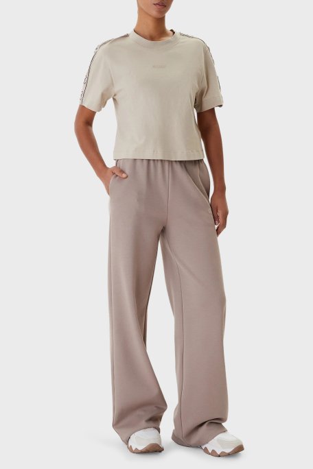 Guess Britney Pamuklu Boxy Fit Bisiklet Yaka V3RI08I3Z14 Bayan T Shirt V3RI08 I3Z14 G1CA BEJ - Guess (1)