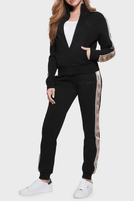 Guess Britney Pamuklu Regular Fit Fermuarlı Dik Yaka V2YQ16KB3P2 Bayan Sweat V2YQ16KB3P2 JBLK SİYAH - Guess (1)