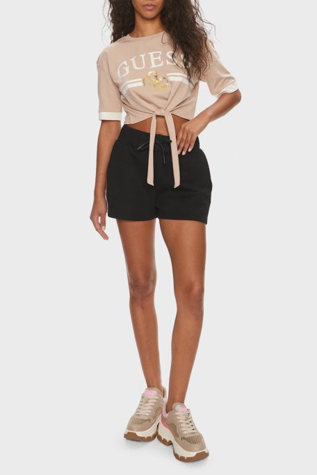 Guess Britney Pamuklu Relaxed Fit Cepli V3GD13KB3P2 Bayan Short V3GD13 KB3P2 JBLK SİYAH - Guess (1)