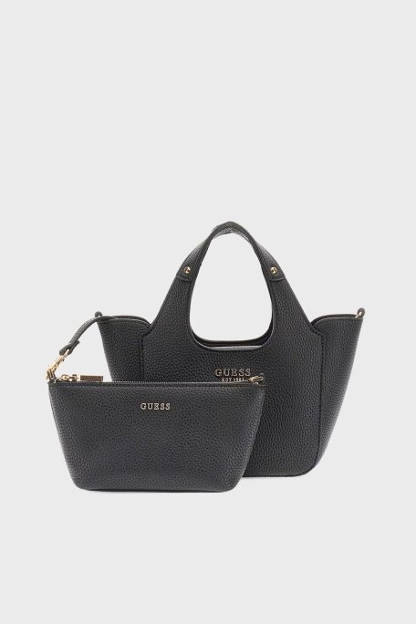 Guess Calista Logolu Çıkarılabilir Askılı Mini HWBG7334750 Bayan Çanta HWBG73 34750 BLA SİYAH - Guess