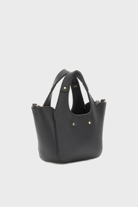 Guess Calista Logolu Çıkarılabilir Askılı Mini HWBG7334750 Bayan Çanta HWBG73 34750 BLA SİYAH - Guess (1)