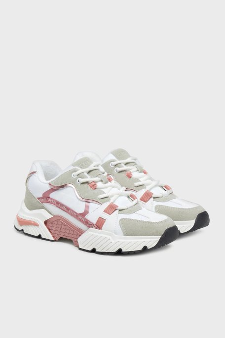 Guess Carlii5 Logolu Kalın Taban Sneaker FLJCARELE12 Bayan Ayakkabı FLJCAR ELE12 WHIPI BEYAZ-PEMBE - Guess (1)