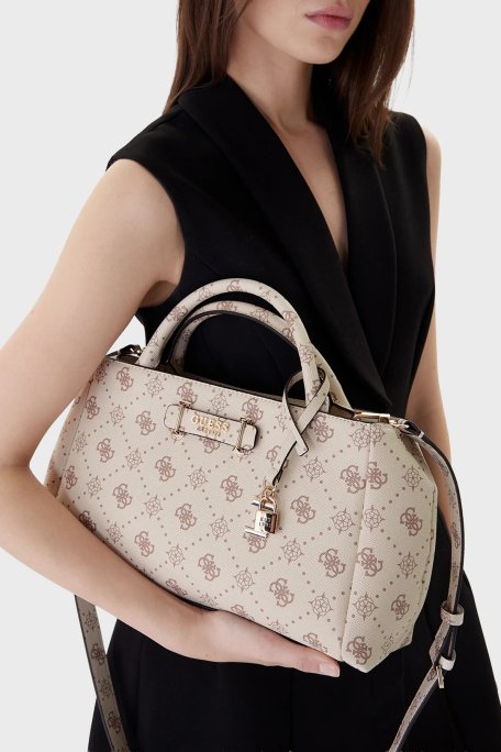 Guess Carrie Logo Çıkarılabilir Askılı HWGP9898060 Bayan Çanta HWGP98 98060 VNO KREM - Guess (1)