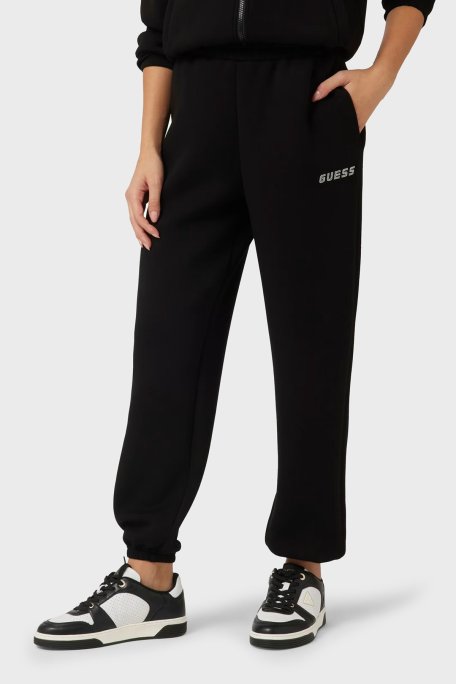Guess Ceilia Taşlı Logolu Relaxed Fit Ribanalı Paça Jogger V4BB13K7UW2 Bayan Pantolon V4BB13 K7UW2 JBLK SİYAH - Guess