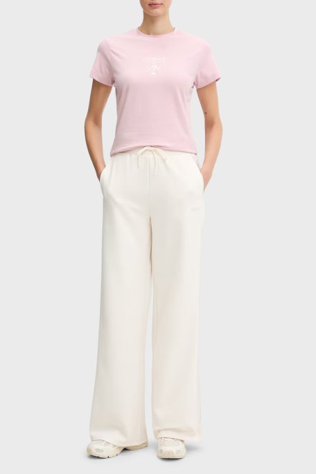 Guess Colette Pamuklu Slim Fit Bisiklet Yaka Logolu T-Shirt V4YI21KCDH1 Bayan T Shirt V4YI21 KCDH1 A60W PEMBE - Guess (1)