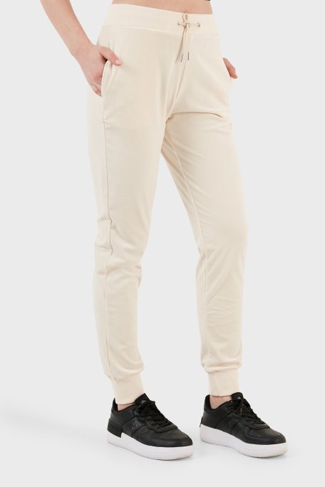 Guess Couture Relaxed Fit Kadife Jogger Bayan Pantolon V3BB27KBXI2 G1F7 EKRU - Guess