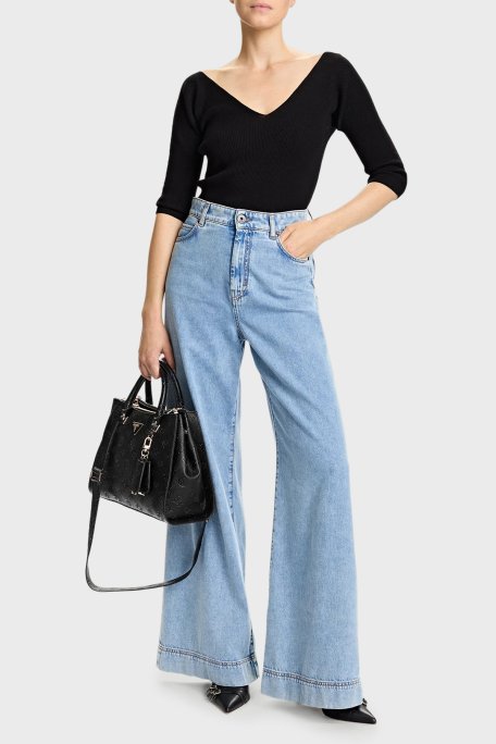 Guess Cresidia 4G Logolu Çıkarılabilir Askılı HWPD9888070 Bayan Çanta HWPD98 88070 BLO SİYAH - Guess (1)