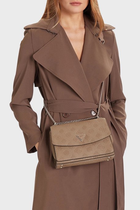 Guess Cresidia 4G Logolu Zincir Askılı HWPD9888210 Bayan Çanta HWPD98 88210 DKO EKRU - Guess (1)