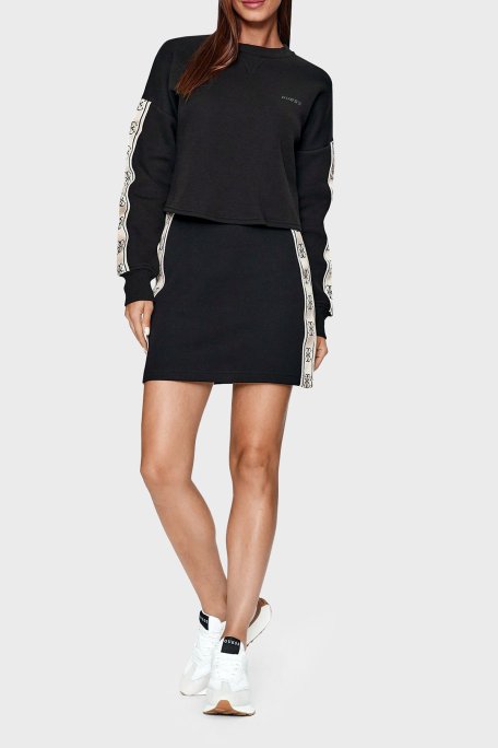 Guess Cymone Pamuklu Crop V3BQ16KB3P2 Bayan Sweat V3BQ16 KB3P2 JBLK SİYAH - Guess (1)