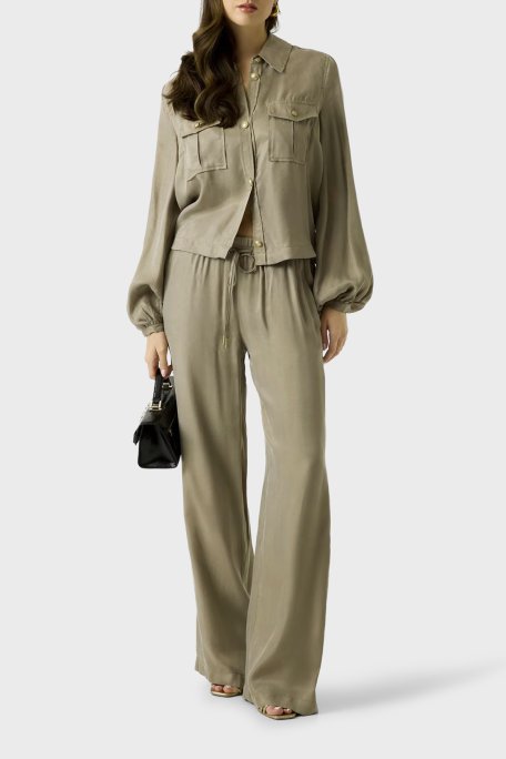 Guess Dalia Relaxed Fit Normal Bel W6GB07W1781 Bayan Pantolon W6GB07 W1781 G8CJ HAKİ - Guess