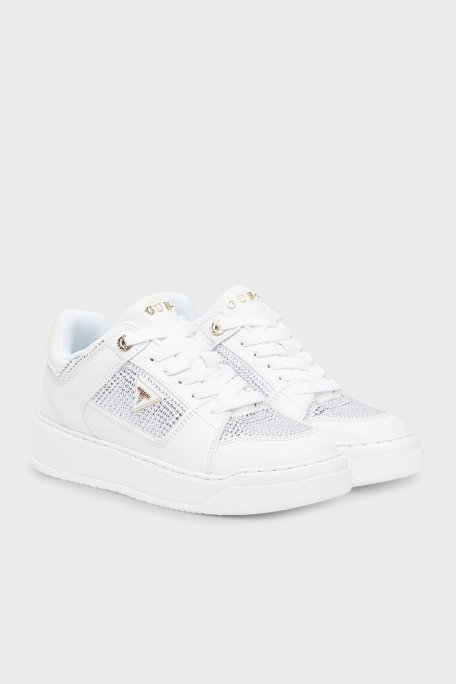 Guess Delove2 Taş Detaylı Logolu Sneaker FLTDL2LEA12 Bayan Ayakkabı FLTDL2 LEA12 WHITE BEYAZ - Guess (1)