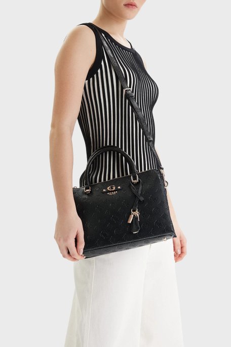 Guess Dita 4G Logolu Çıkarılabilir Askılı HWPD7602060 Bayan Çanta HWPD76 02060 BLO SİYAH - Guess (1)