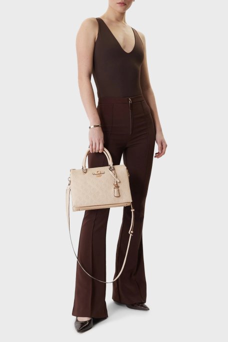 Guess Dita 4G Logolu Çıkarılabilir Askılı HWPD7602060 Bayan Çanta HWPD76 02060 LUG KREM - Guess (1)