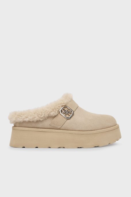 Guess Dolmana2 4G Logolu Yumuşak Tüylü FLFDOCESU06 Kadın Terlik FLFDOC ESU06 NUDE TEN - Guess