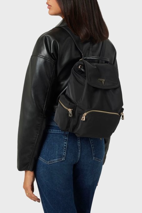 Guess Eco Gemma Logolu Ayarlanabilir Omuz Askılı HWEYG839532 Bayan Sırt Çantası HWEYG8 39532 BLA SİYAH - Guess (1)