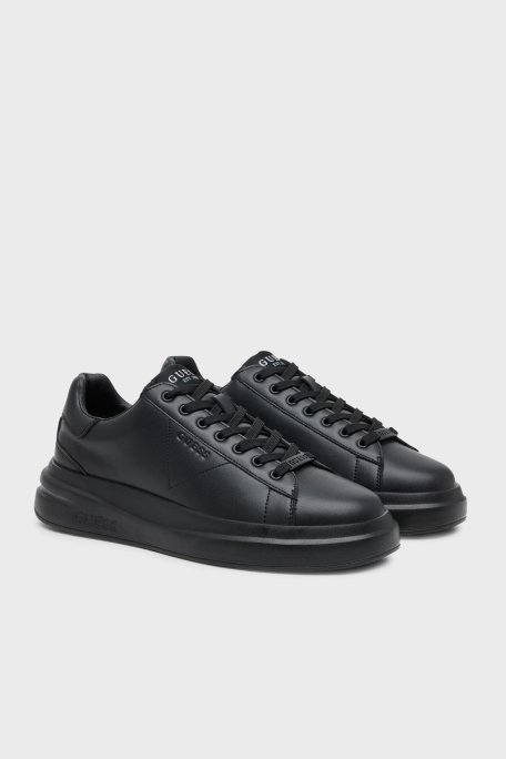Guess Elba Logolu Kalın Tabanlı Sneaker FMJLBALEA12 Erkek Ayakkabı FMJLBA LEA12 BLACK SİYAH - Guess (1)