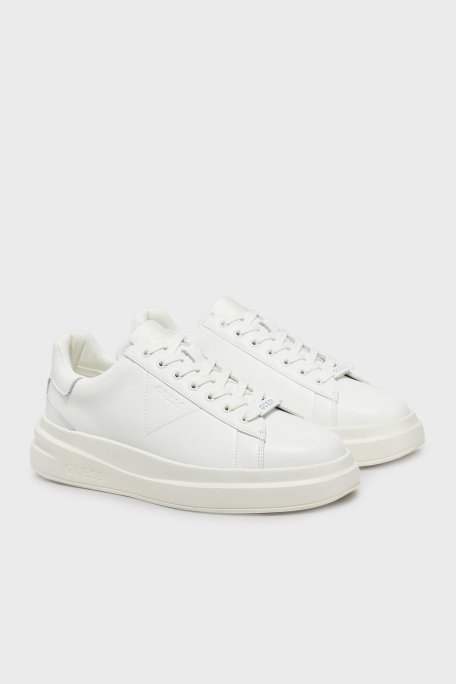 Guess Elba Logolu Kalın Tabanlı Sneaker FMJLBALEA12 Erkek Ayakkabı FMJLBA LEA12 WHITE BEYAZ - Guess (1)