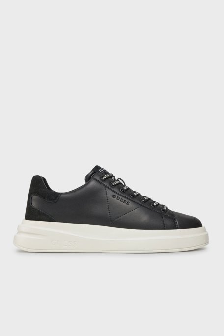 Guess Elba Logolu Kalın Tabanlı Sneaker FMPVIBSUE12 Erkek Ayakkabı FMPVIB SUE12 BLACK SİYAH - Guess