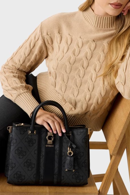 Guess Erenia 4G Logolu Çıkarılabilir Askılı HWSO7838060 Bayan Çanta HWSO78 38060 CLO ANTRASİT - Guess (1)