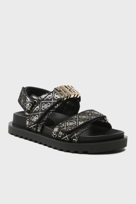 Guess Fabelis Logolu FL6FBSFAL03 Kadın Sandalet FL6FBS FAL03 BLKPL SİYAH-GOLD - Guess