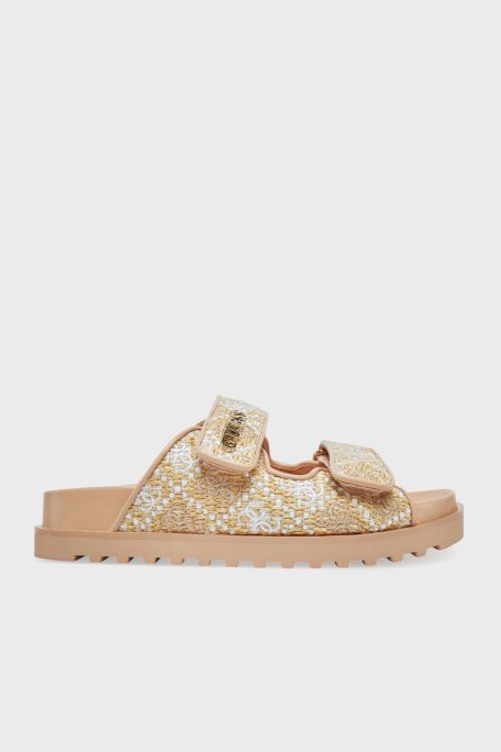 Guess Fadelizz Logolu Cırtlı Terklik FLJFZZFAB19 Kadın Terlik FLJFZZ FAB19 CREAM KREM - Guess