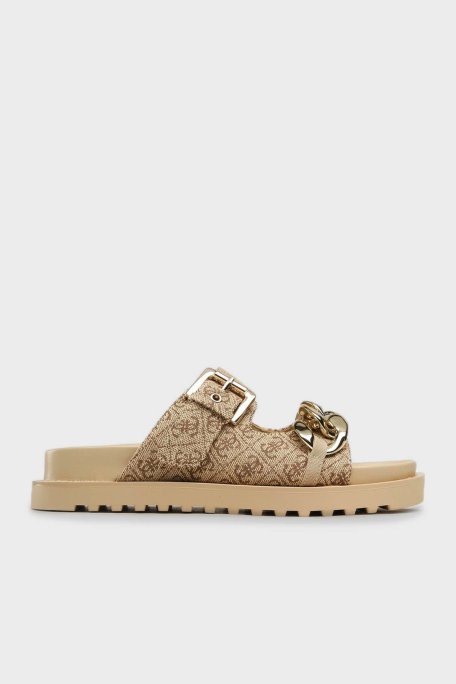 Guess Fatema 4G Logolu Zincir Detaylı FL6FT2FAL03 Bayan Terlik FL6FT2 FAL03 BEIBR BEJ - Guess