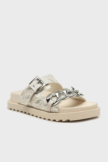 Guess Fatema Logolu Kemer Detaylı FL6FATFAL03 Kadın Terlik FL6FAT FAL03 BEISI BEJ - Guess (1)