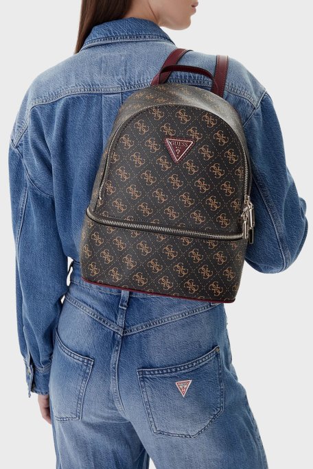 Guess Follie 4G Logolu Ayarlanabilir Omuz Askılı TWLQ9676032 Bayan Sırt Çantası TWLQ96 76032 BNL KAHVE - Guess (1)