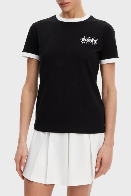 Guess Fresisa % 100 Pamuk Regular Fit Logolu V5GI11I3Z14 Bayan T Shirt V5GI11 I3Z14 JBLK SİYAH - Guess