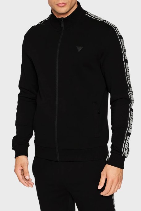 Guess Full Zip Pamuklu Regular Fit Dik Yaka Fermuarlı Z2YQ12K6ZS1 Erkek Sweat Z2YQ12 K6ZS1 JBLK SİYAH - Guess